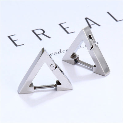 Aros Triangulares de Acero Inoxidable para Hombre y Mujer - Diseño Punk Hip Hop - Image 26
