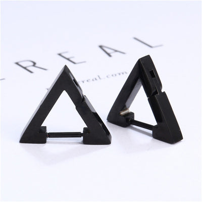 Aros Triangulares de Acero Inoxidable para Hombre y Mujer - Diseño Punk Hip Hop - Image 27