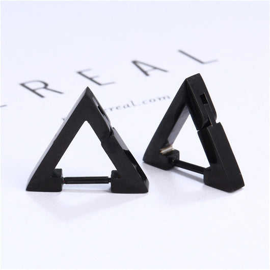 Aros Triangulares de Acero Inoxidable para Hombre y Mujer - Diseño Punk Hip Hop - Image 27