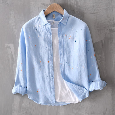 Camisa de Lino Manga Larga Casual para Hombre - Image 3