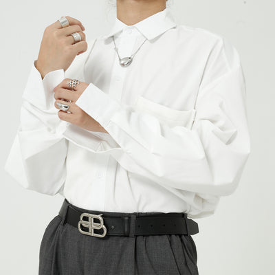 Camisa Casual Holgada con Bolsillos Funcionales para Hombre - Image 3