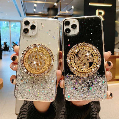 Funda Móvil de Lujo con Diamante Giratorio 3D