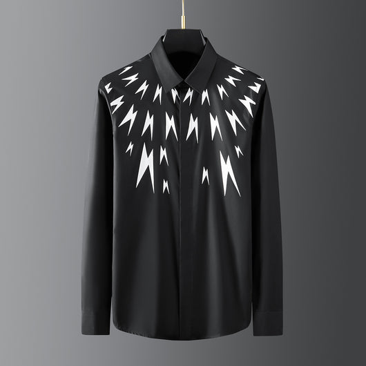 Camisa Manga Larga Hombre Premium con Estampado de Presión Eléctrica - Image 9