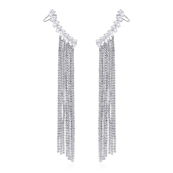 Aretes de Circón con Borla Exagerada - Diseño Elegante y Llamativo