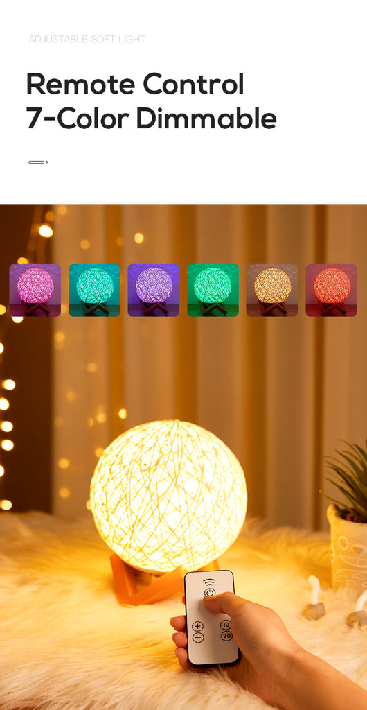 Lámpara de Mesa LED RGB 16 Colores con Control Remoto y Diseño Ratán - Image 39
