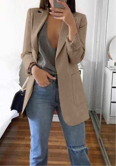 Blazer Cardigan Slim Temperamento Elegante