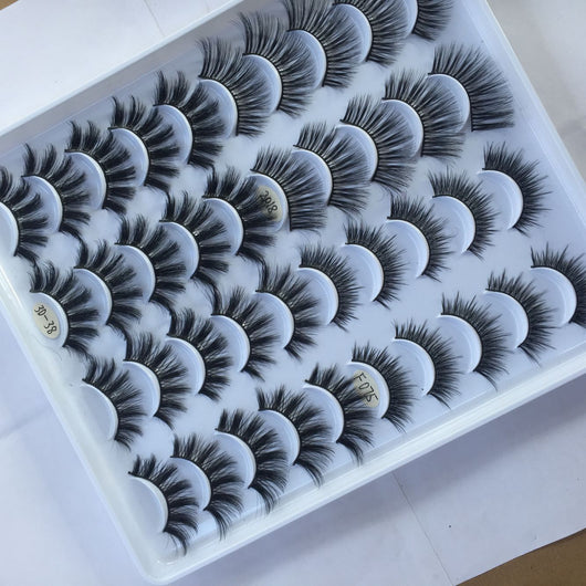 20 Pares de Pestañas Postizas 3D Multivolumen - Efecto Profesional
