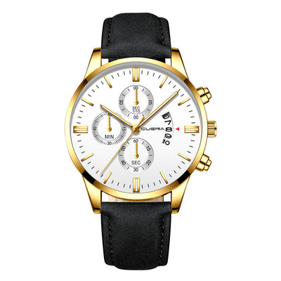 Reloj Deportivo Hombre Acero Inoxidable Correa Cuero Movimiento Cuarzo - Image 9