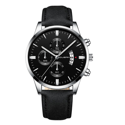 Reloj Deportivo Hombre Acero Inoxidable Correa Cuero Movimiento Cuarzo - Image 17