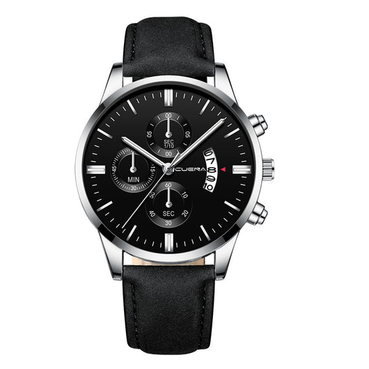 Reloj Deportivo Hombre Acero Inoxidable Correa Cuero Movimiento Cuarzo - Image 17