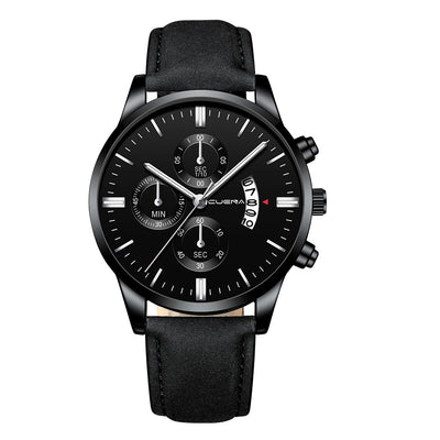 Reloj Deportivo Hombre Acero Inoxidable Correa Cuero Movimiento Cuarzo - Image 7