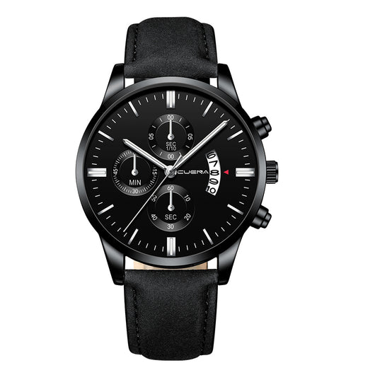 Reloj Deportivo Hombre Acero Inoxidable Correa Cuero Movimiento Cuarzo - Image 7
