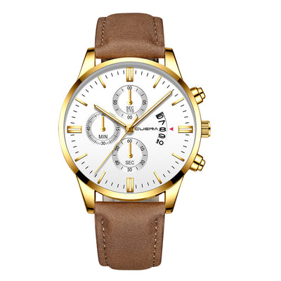 Reloj Deportivo Hombre Acero Inoxidable Correa Cuero Movimiento Cuarzo - Image 24
