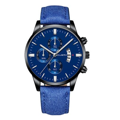 Reloj Deportivo Hombre Acero Inoxidable Correa Cuero Movimiento Cuarzo - Image 23