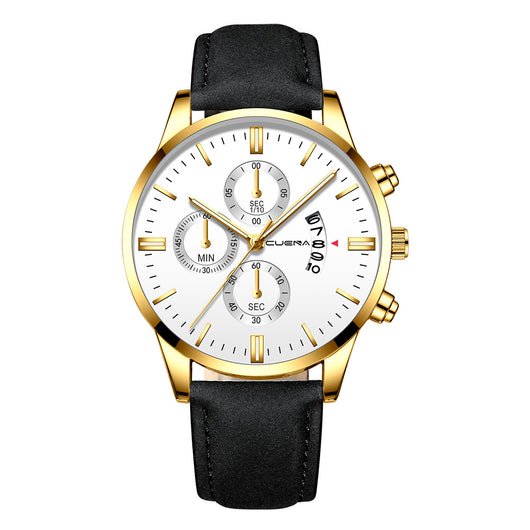 Reloj Deportivo Hombre Acero Inoxidable Correa Cuero Movimiento Cuarzo - Image 20