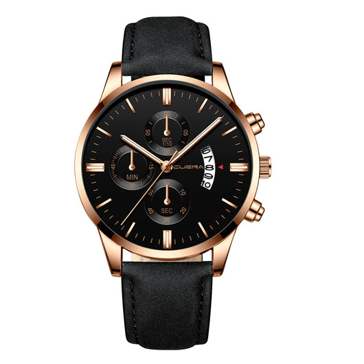 Reloj Deportivo Hombre Acero Inoxidable Correa Cuero Movimiento Cuarzo - Image 21