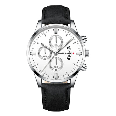 Reloj Deportivo Hombre Acero Inoxidable Correa Cuero Movimiento Cuarzo - Image 29