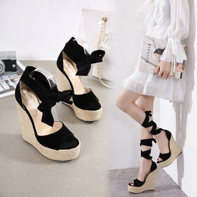 Sandalias Mujer Verano Plataforma Cuerda Cáñamo Talla Grande - Image 2