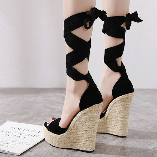 Sandalias Mujer Verano Plataforma Cuerda Cáñamo Talla Grande - Image 3