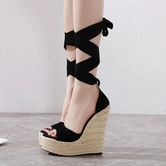 Sandalias Mujer Verano Plataforma Cuerda Cáñamo Talla Grande - Image 4