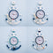 Reloj de Pared Timón Náutico Azul y Blanco con Diseño Ancla Marinero