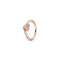Anillo de Plata Esterlina con Corazón de Resina y Detalles en Oro Rosado