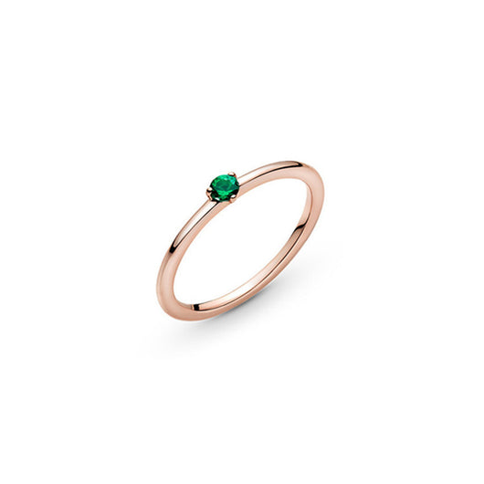 Anillo de Plata Esterlina con Corazón de Resina y Detalles en Oro Rosado - Image 3