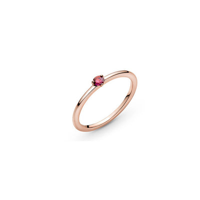 Anillo de Plata Esterlina con Corazón de Resina y Detalles en Oro Rosado - Image 6