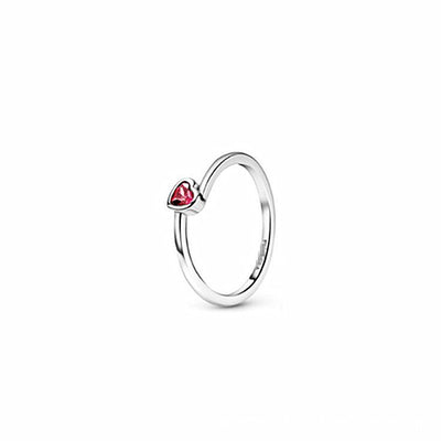 Anillo de Plata Esterlina con Corazón de Resina y Detalles en Oro Rosado - Image 9