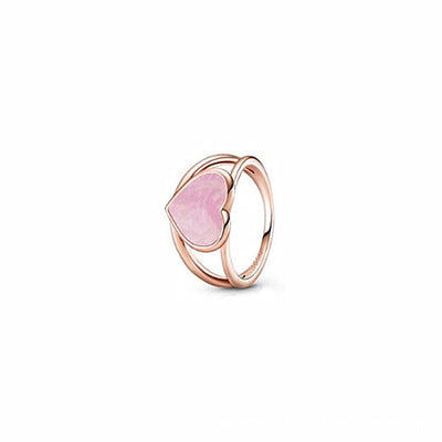 Anillo de Plata Esterlina con Corazón de Resina y Detalles en Oro Rosado - Image 5