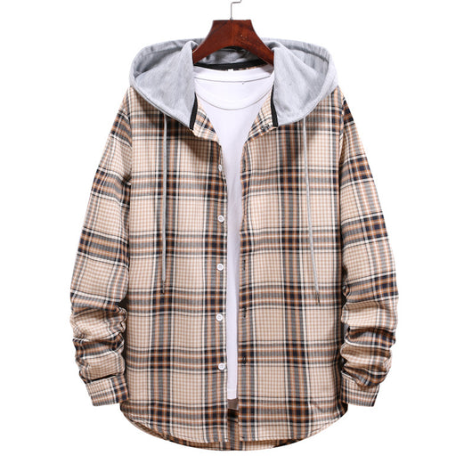 Camisa Cuadriculada con Capucha para Hombre - Estilo Coreano Casual Holgado - Image 11