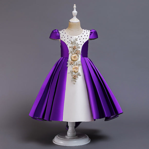 Vestido Princesa Esponjoso Bordado para Niña - Disfraz Kindergarten