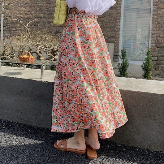 Falda Floral Cintura Alta Midi para Mujer - Image 6