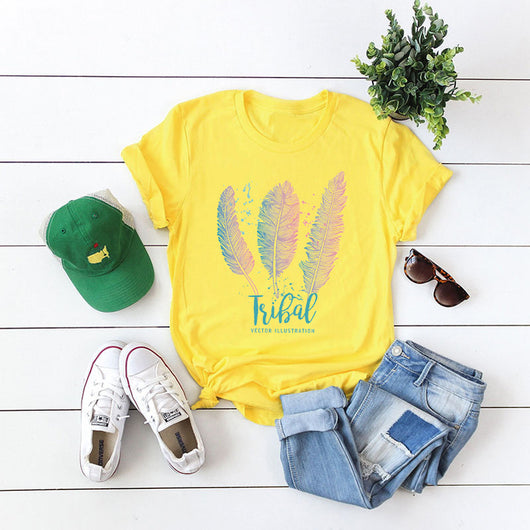 Playera Básica de Algodón con Pluma para Mujer - Image 13