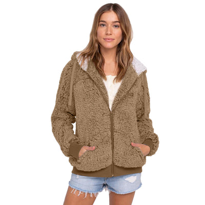 Chaqueta de Felpa con Cierre Multicolor Estilo Europeo y Americano - Image 3