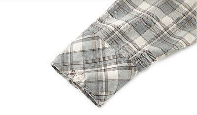 Chaqueta Camisa Patchwork con Flecos Deshilachados para Hombre - Estilo Urbano - Image 10