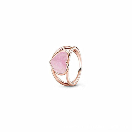 Anillo de Plata Esterlina con Corazón de Resina y Detalles en Oro Rosado - Image 16