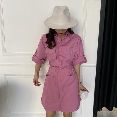 Vestido Camisero Mujer Diseño Elegante con Cordones Ajustable Largo Medio - Image 8