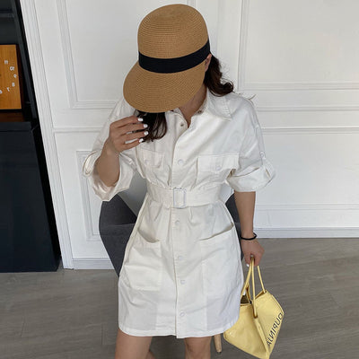 Vestido Camisero Mujer Diseño Elegante con Cordones Ajustable Largo Medio - Image 10