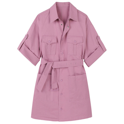 Vestido Camisero Mujer Diseño Elegante con Cordones Ajustable Largo Medio - Image 9