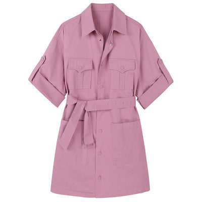 Vestido Camisero Mujer Diseño Elegante con Cordones Ajustable Largo Medio - Image 2