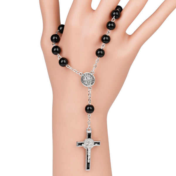 Pulsera Rosario Católico con Cruz Colgante Goteo
