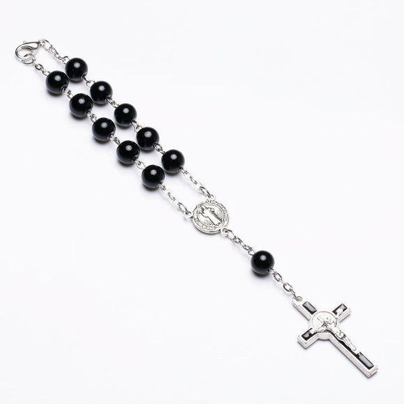Pulsera Rosario Católico con Cruz Colgante Goteo