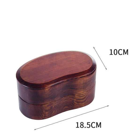 Lonchera Bento de Madera Estilo Japonés con Compartimentos