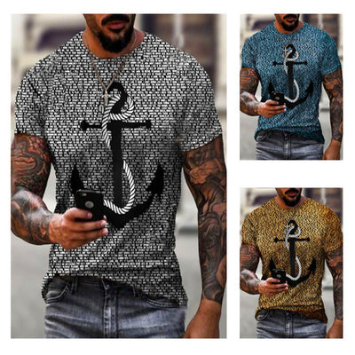 Camiseta Suelta con Estampa Vintage Ancla - Image 3