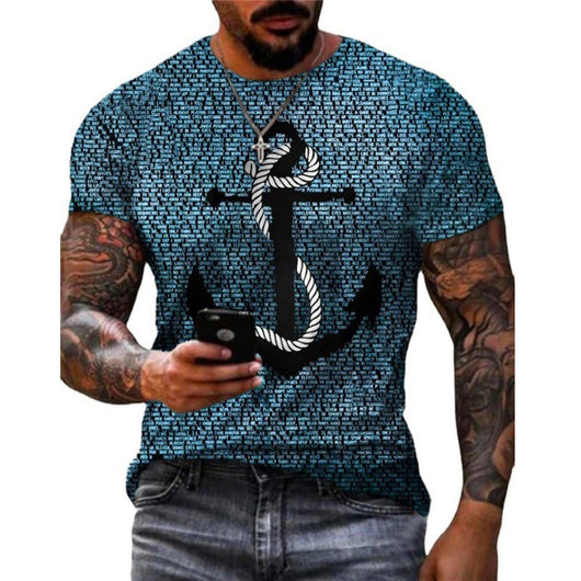 Camiseta Suelta con Estampa Vintage Ancla - Image 4