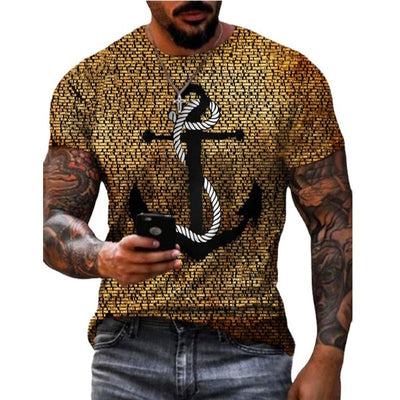 Camiseta Suelta con Estampa Vintage Ancla - Image 5