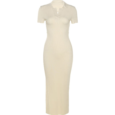 Vestido Estampado Rayas Diplomáticas con Espalda Descubierta y Abertura de Encaje - Image 3