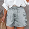 Shorts Brillantes con Cordones y Falda Envolvente