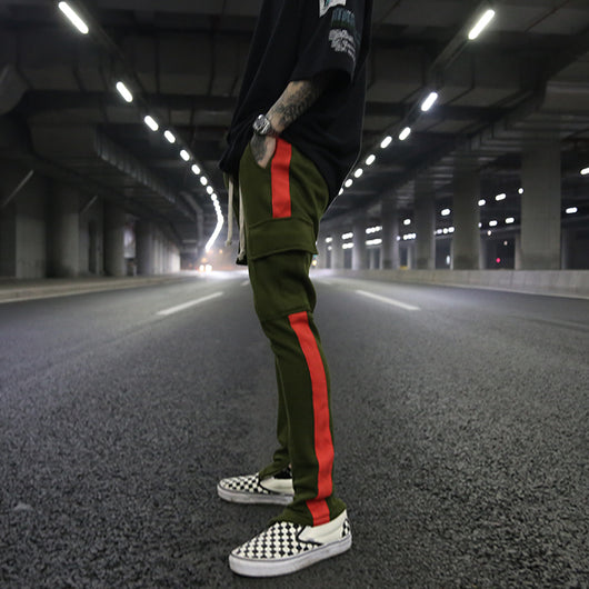 Pantalón Casual con Cintura Tejida y Bolsillo Frontal Cremallera - Talla Grande - Image 3